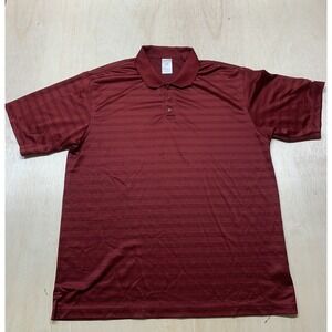 Adidas Golf  Polo Shirt Adult Large Striped‎ Short Sleeve Outdoor Sport